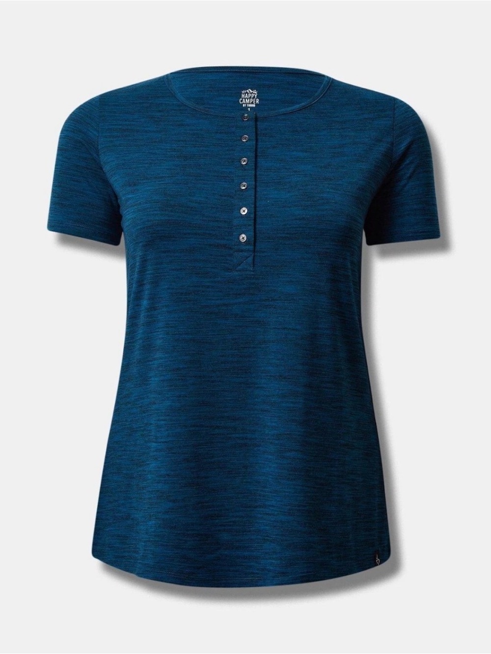 Torrid  Blue Short-Sleeve Henley Tee